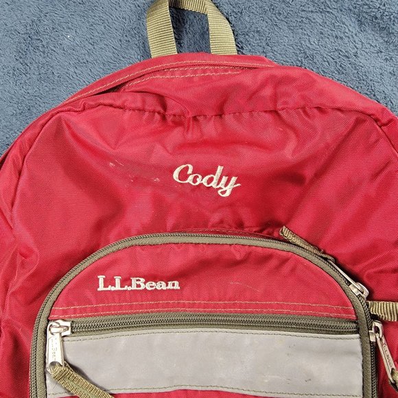 LL Bean Deluxe Book Pack 32L Nylon Backpack Red School Casual Outdoors - Picture 5 of 10